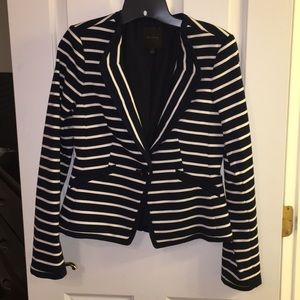 Limited Navy Blue and White Striped Blazer